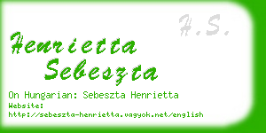 henrietta sebeszta business card